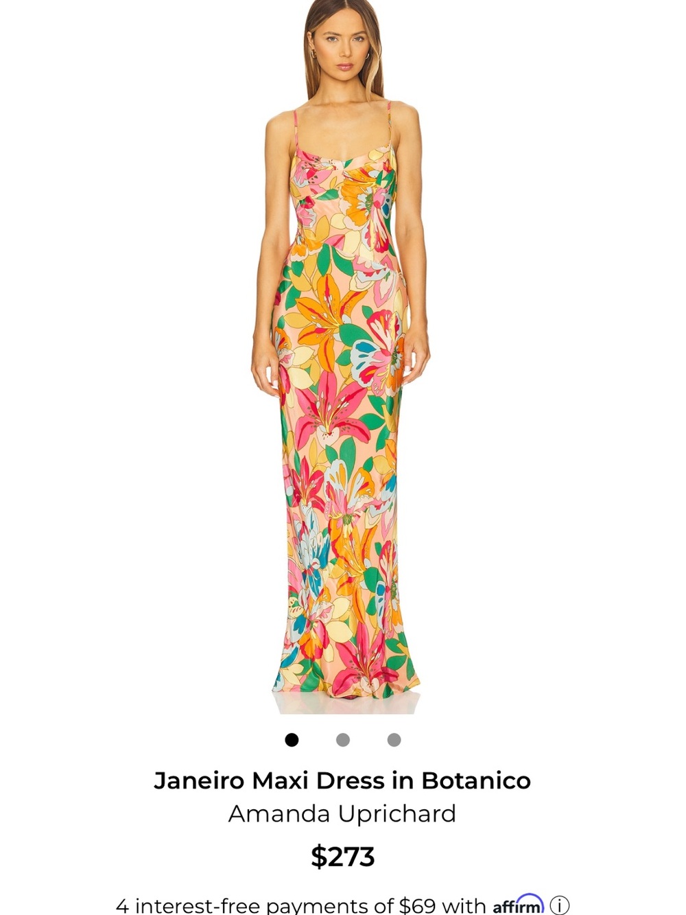Amanda Uprichard Botanical Maxi Dress — Pink, Orange, Green